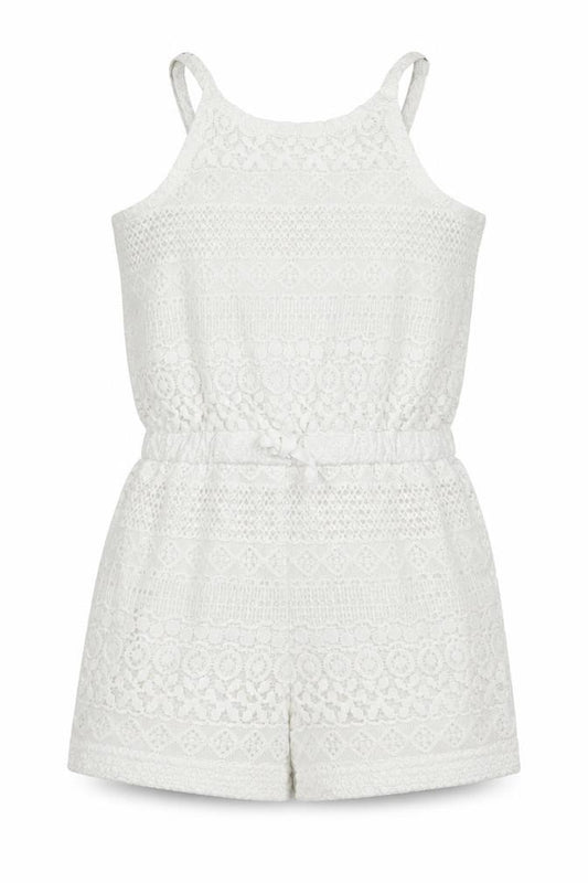 Gap Girls White Geometric Cotton Playsuit One-Piece Size 8-9 Years Pullover