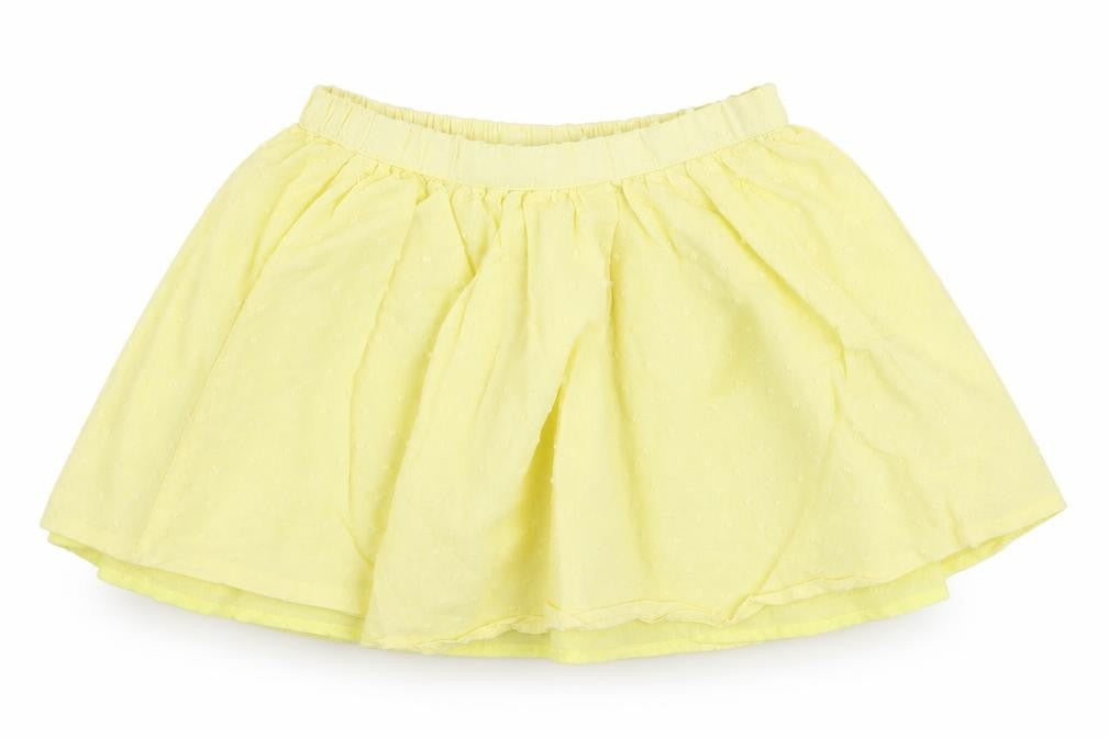 So Cute Girls Yellow 100% Cotton Pleated Skirt Size 18-24 Months