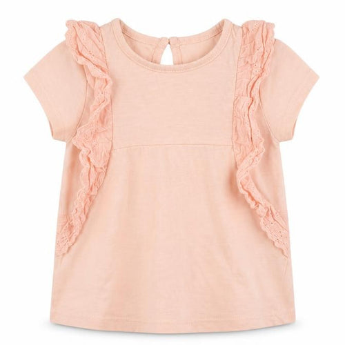So Cute Girls Pink 100% Cotton Basic T-Shirt Size 12-18 Months Round Neck Button