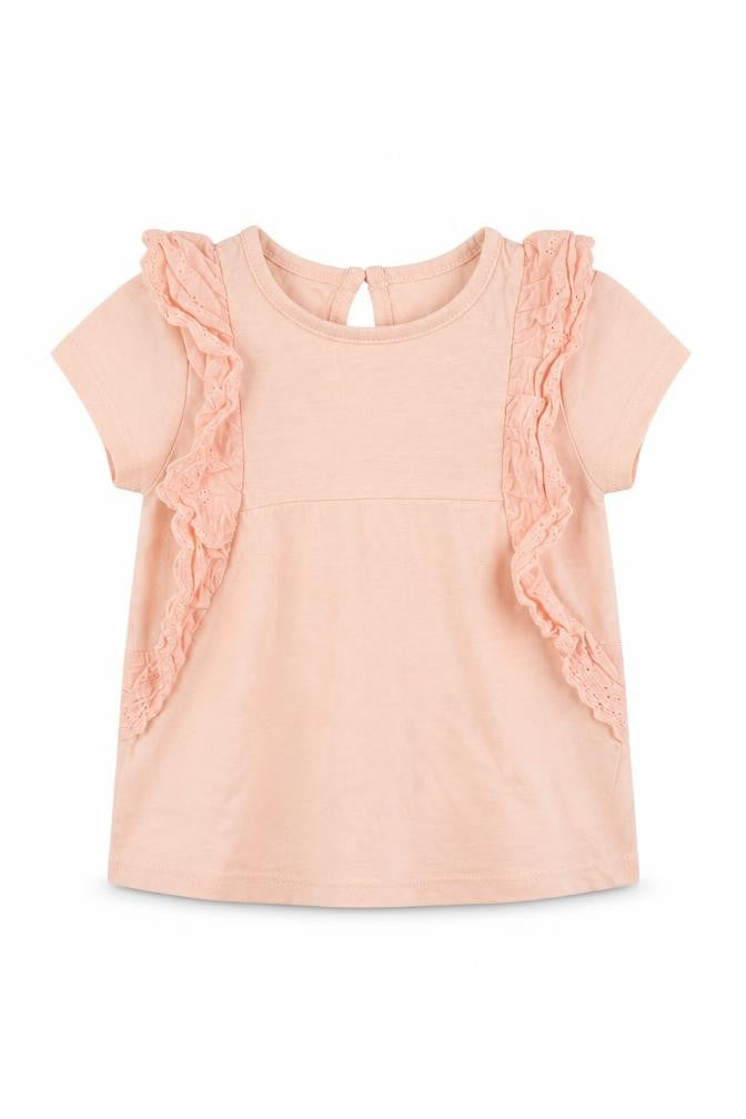 So Cute Girls Pink 100% Cotton Basic T-Shirt Size 12-18 Months Round Neck Button