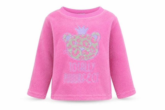 Front view of Crafted girls’ pink solid polyester cami pyjama top, size 12-18, months pullover - cat lounge top