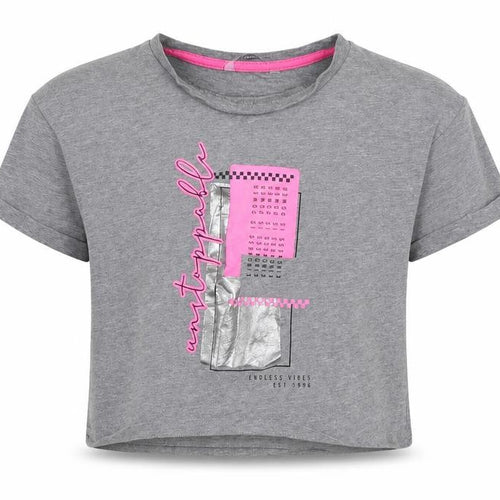 George Boys Grey Cotton Basic T-Shirt Size 7-8 Years Round Neck - Kindness is Power