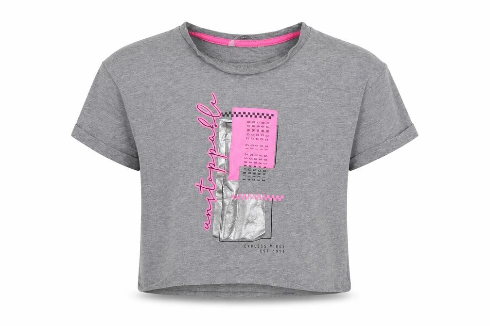 George Boys Grey Cotton Basic T-Shirt Size 7-8 Years Round Neck - Kindness is Power