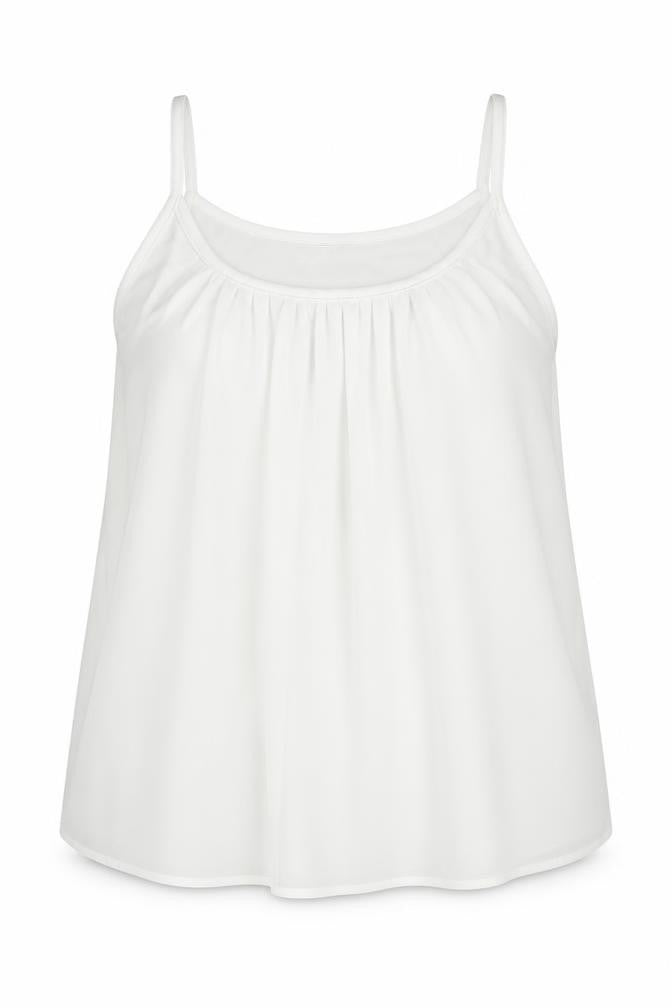 Preworn Womens White Polyester Camisole Tank Size 3XL Scoop Neck
