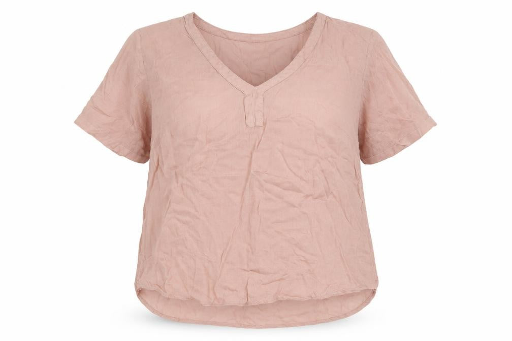 Kaffe Womens Pink Viscose Basic Blouse Size L V-Neck