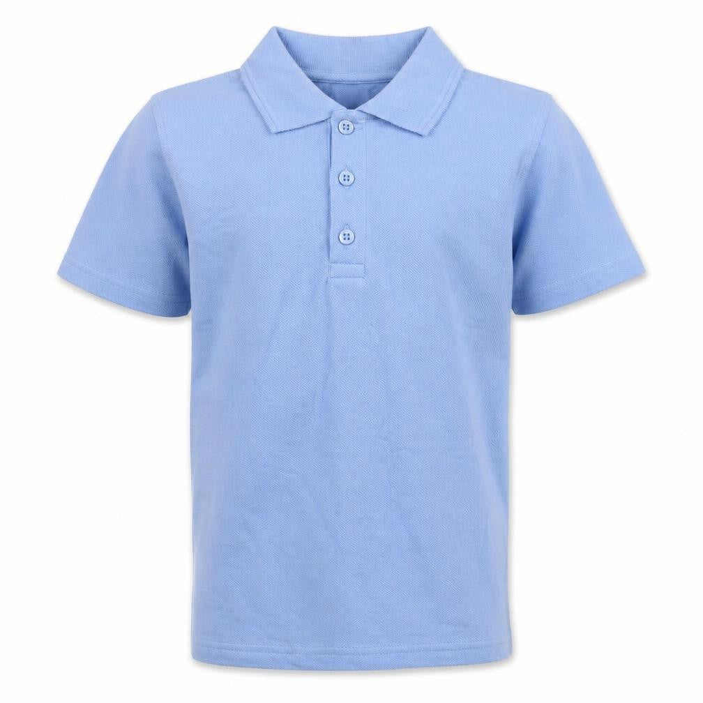 Dunnes Boys Blue Cotton Basic Polo Size 5-6 Years Collared Button