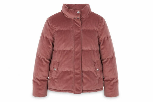 Front view of QED London women’s pink jacket, size UK 8, zip