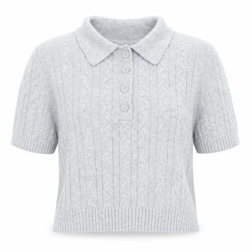Pull&Bear Womens Grey Collared Viscose Pullover Jumper Size S