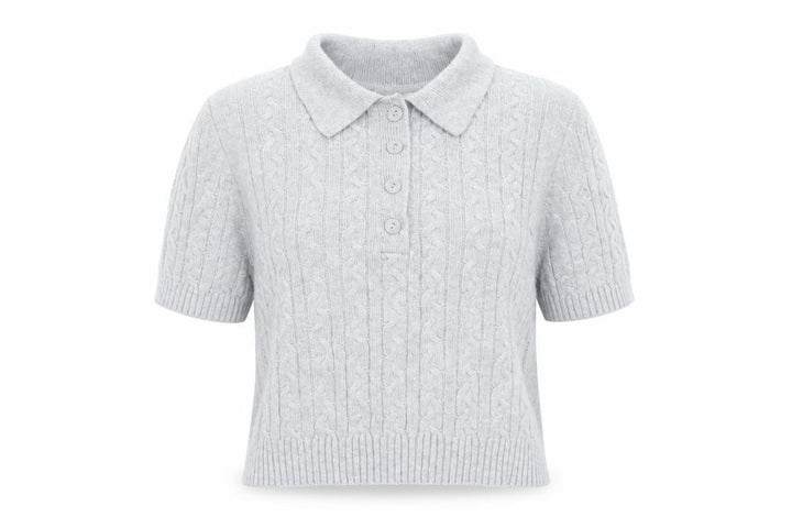 Pull&Bear Womens Grey Collared Viscose Pullover Jumper Size S