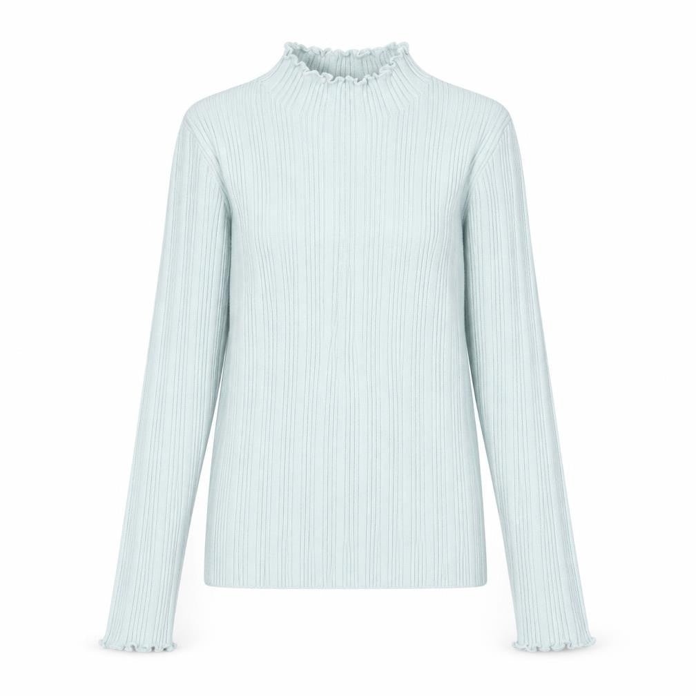 Fashion Union Womens Blue Mock Neck Viscose Pullover Jumper Size 8
