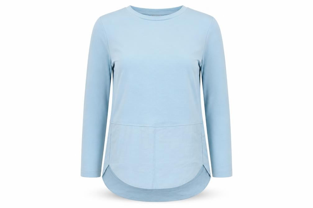 Carolyn Donnelly Womens Blue Cotton Basic T-Shirt Size XS Round Neck