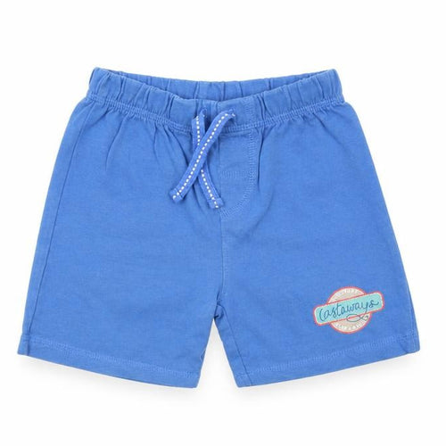 Mothercare Boys Blue Cotton Jogger Trousers Size 9-12 Months Drawstring - Castaways