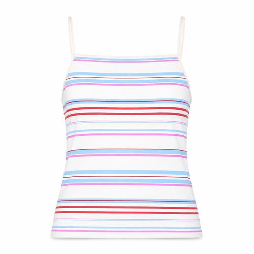United Colors of Benetton Womens Multicoloured Striped Polyamide Camisole T-Shirt Size M Square Neck