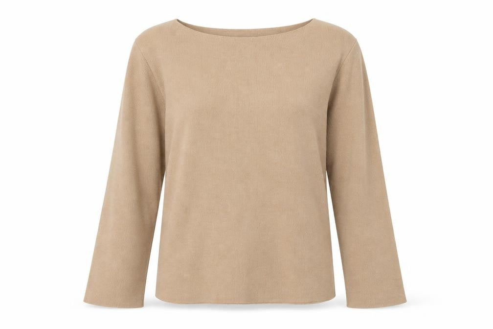 Front view of Zara women’s brown round neck cotton jumper, size S