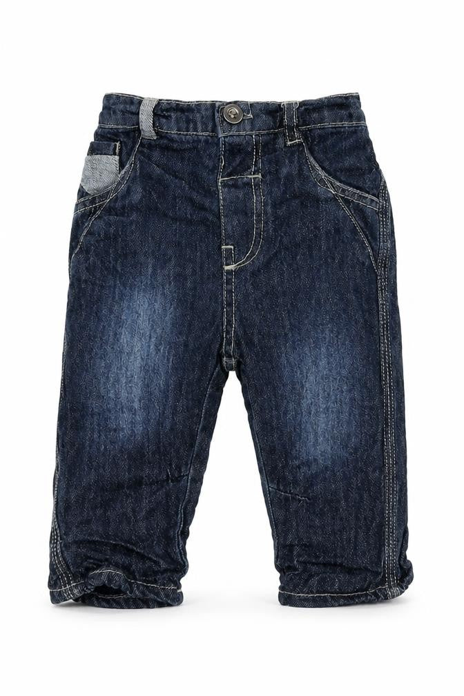 George Baby Blue Cotton Jogger Jeans Size 3-6 Months Button