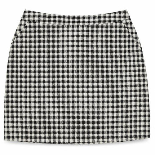 Papaya Womens White Check Polyester A-Line Skirt Size 10 Regular Zip