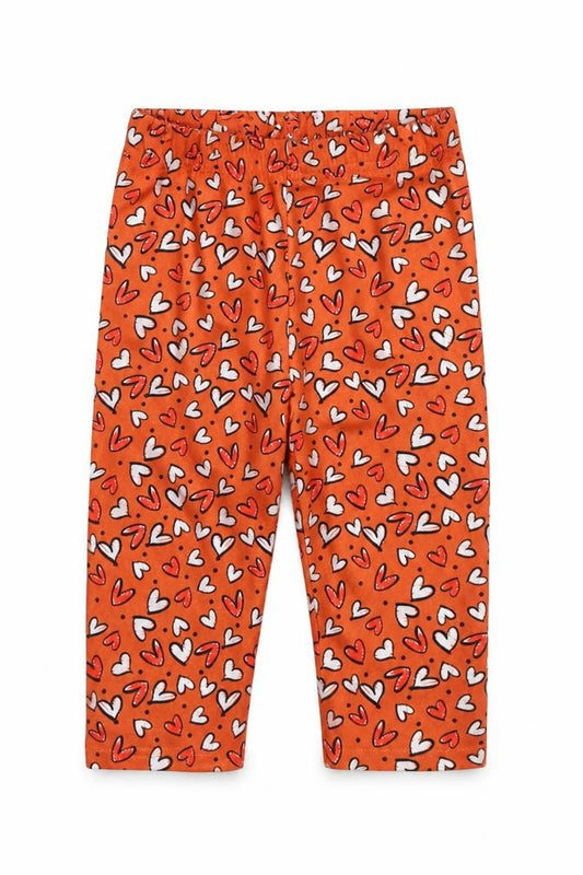 SheIn Girls Orange Geometric Polyester Jogger Trousers Size 4 Years Regular Pullover - Hearts Cropped
