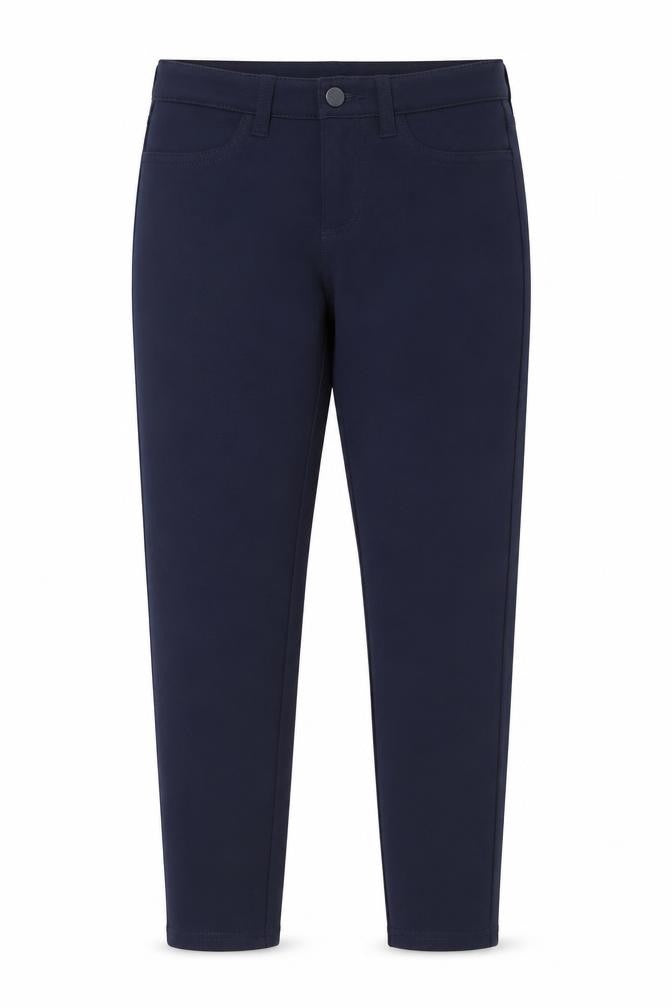Front view of Gap women’s blue polyester capri leggings, size UK 4, 27-inch leg