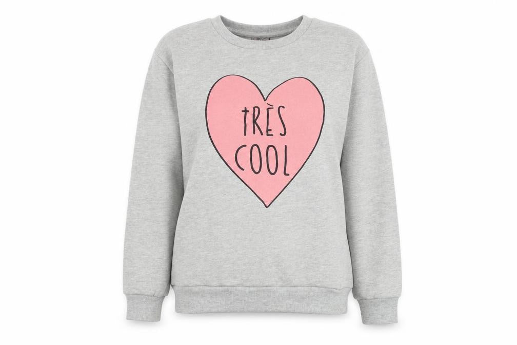 Front view of Atmosphere women’s grey polyester pullover sweatshirt, size UK 6, pullover - tres cool