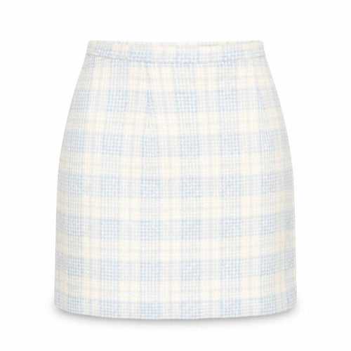 Dorothy Perkins Womens Blue Plaid Acrylic A-Line Skirt Size 8 Button