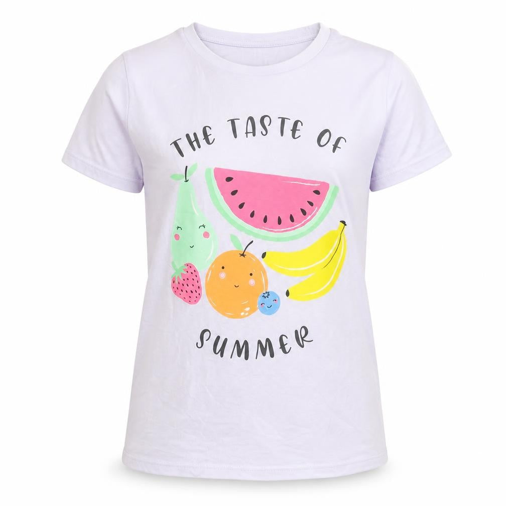 Dunnes Stores Girls Purple Cotton Basic T-Shirt Size 10-11 Years Round Neck Pullover - The Taste Of Summer
