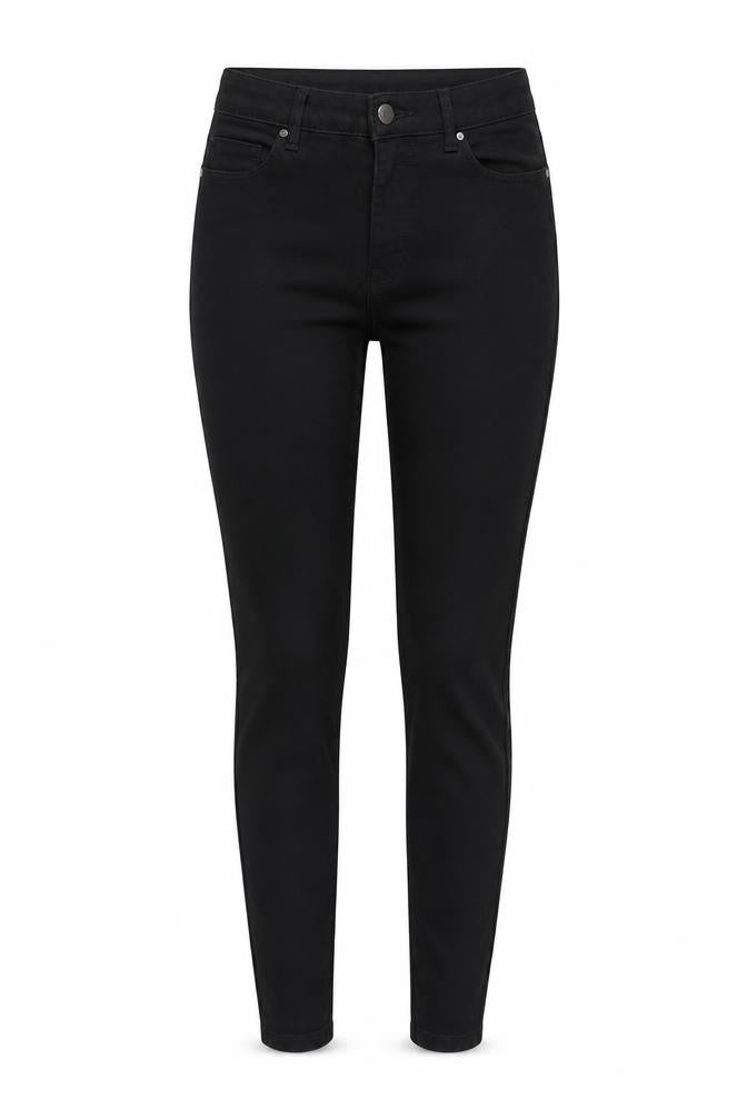 Dunnes Stores Womens Black Cotton Skinny Jeans Size 8 L26 in Regular Button