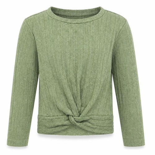 Dunnes Stores Girls Green Crew Neck Polyester Pullover Jumper Size 6-7 Years Pullover - Knot Detail
