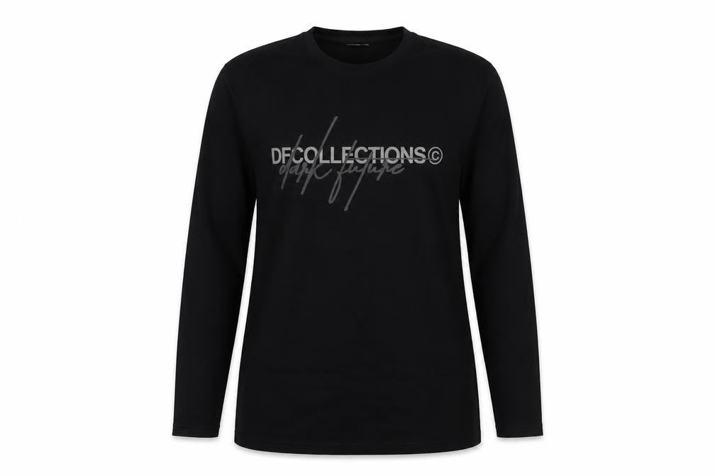 Front view of NLF women’s black cotton tunic sweatshirt, size L, pullover