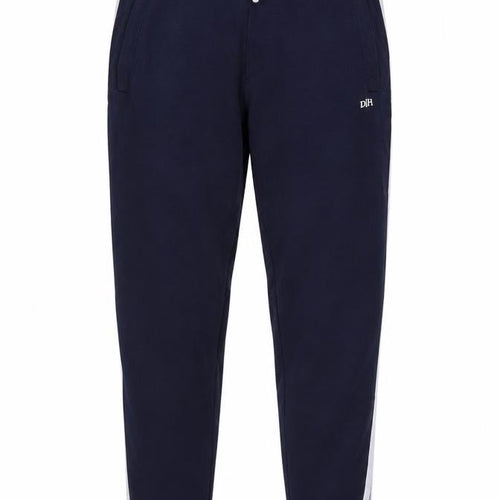Dutch Harbor Womens Blue Cotton Jogger Trousers Size M L30 in Regular Drawstring - Side Stripe