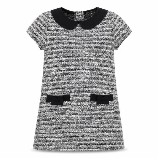 Front view of Primark Baby Grey Polyester A-Line, size 12-18, Months Collared Button