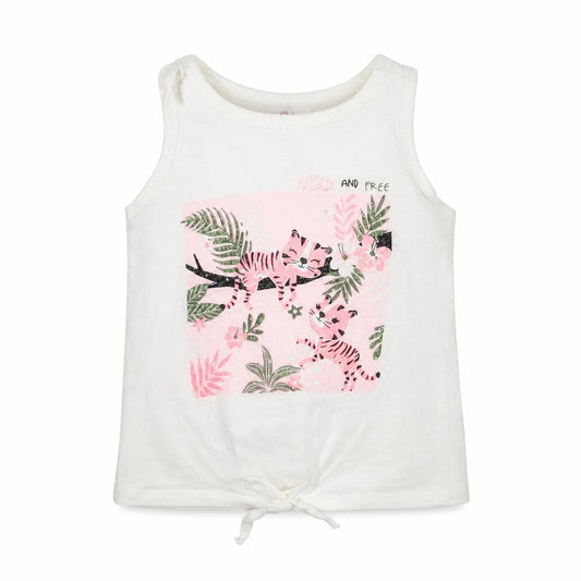Front view of So Cute Baby White Cotton Pullover Tank, size 12-18, Months Crew Neck Pullover - Cute Tigers