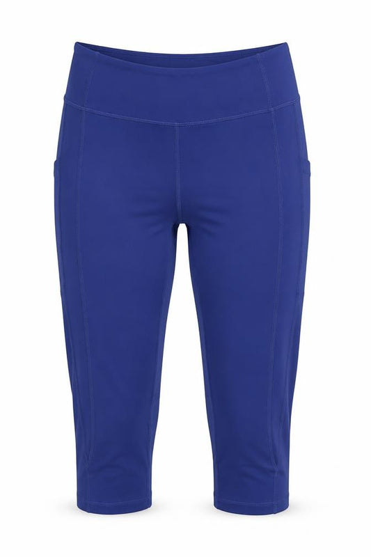 Front view of Barbell VooDoo women’s purple elastane cropped leggings, size S, 17-inch leg regular