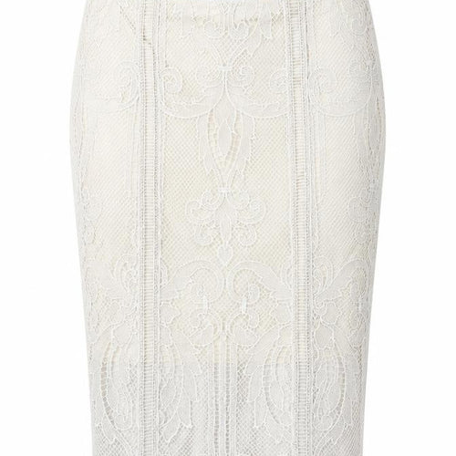 Rowen Avenue Womens Ivory Polyester Straight & Pencil Skirt Size M Zip