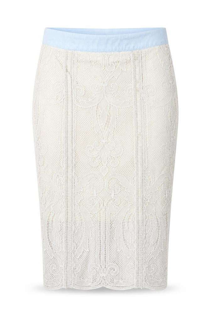 Rowen Avenue Womens Ivory Polyester Straight & Pencil Skirt Size M Zip