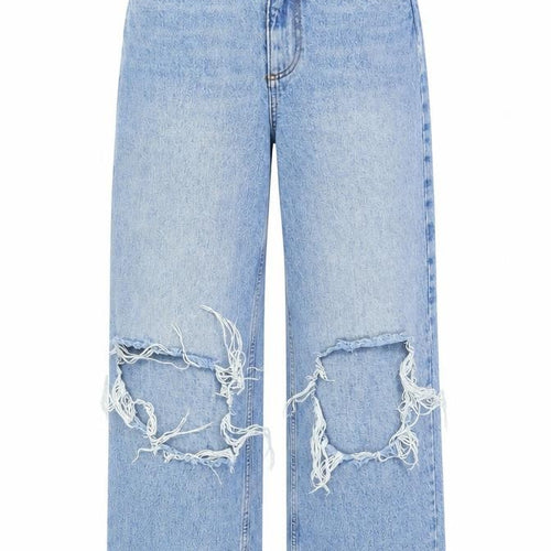 ASOS Womens Blue Cotton Straight Jeans Size 26 in L26 in Regular Zip
