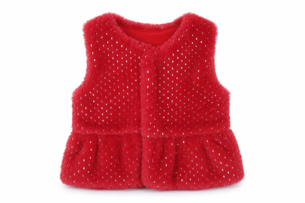Bumper Girls Red Polka Dot Gilet Jacket Size 6-9 Months