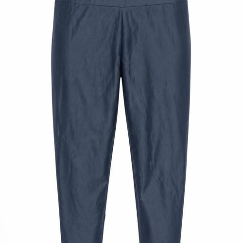 Preworn Womens Blue Polyurethane Jogger Leggings Size L L30 in