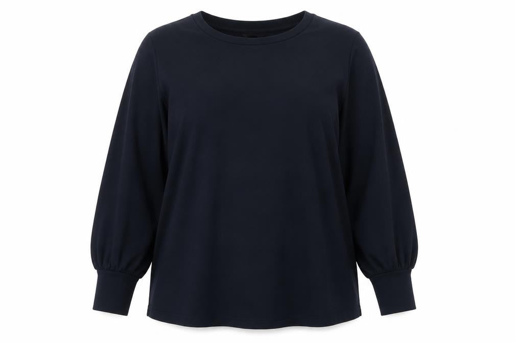 Front view of Dunnes women’s beige roll neck polyester jumper, size 2XL