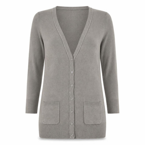 Evie Womens Brown V-Neck Acrylic Cardigan Jumper Size 10