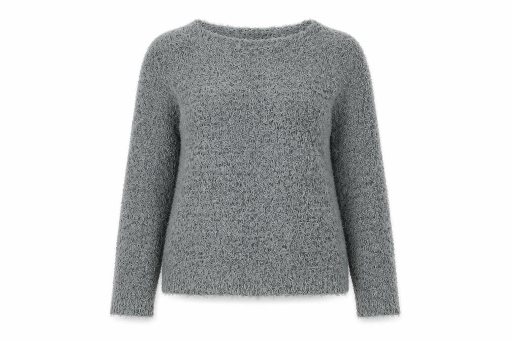 Front view of H&M women’s green boat neck polyester jumper, size M