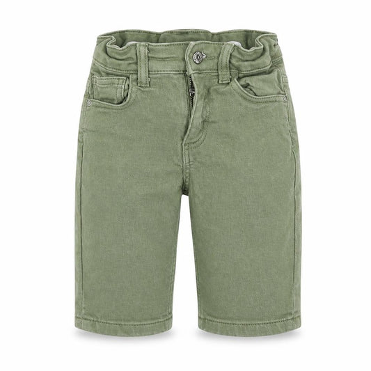 Denim & Co. Boys Green Cotton Bermuda Shorts Size 6-7 Years Regular Zip
