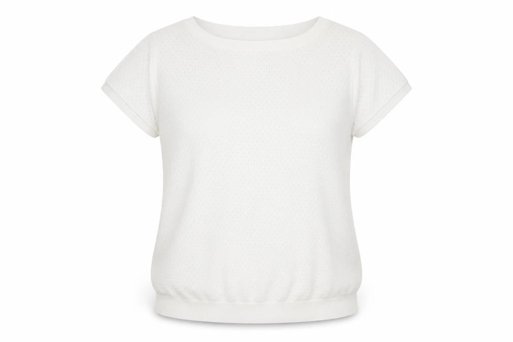 Front view of Gap women’s white boat neck cotton jumper, size L