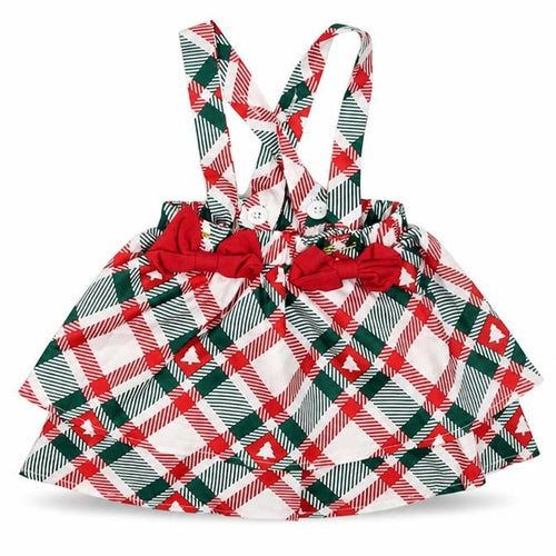 SheIn Baby Multicoloured Plaid Polyester Skater Skirt Size 3-6 Months Button - Braces, Christmas Tree
