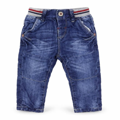 Fagottino Boys Blue Cotton Jogger Jeans Size 6-9 Months Snap