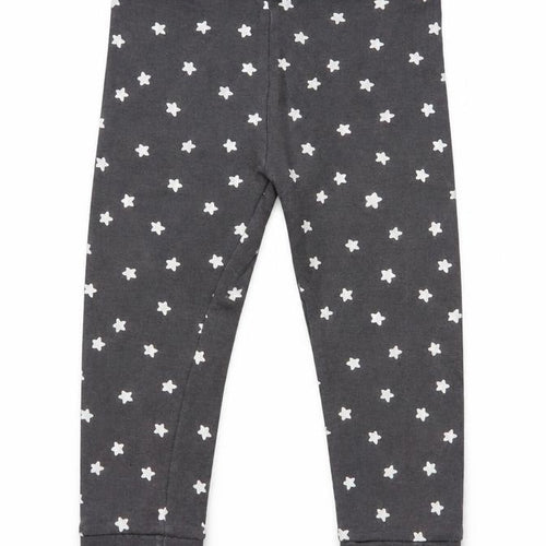 F&F Baby Grey Geometric Cotton Jogger Leggings Size 18 Months Pullover - Star Print