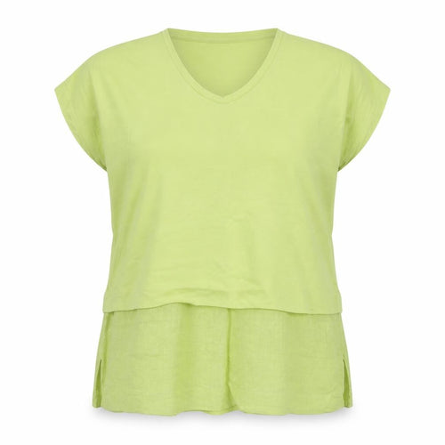 Carolyn Donnelly Womens Green Cotton Basic T-Shirt Size M Round Neck