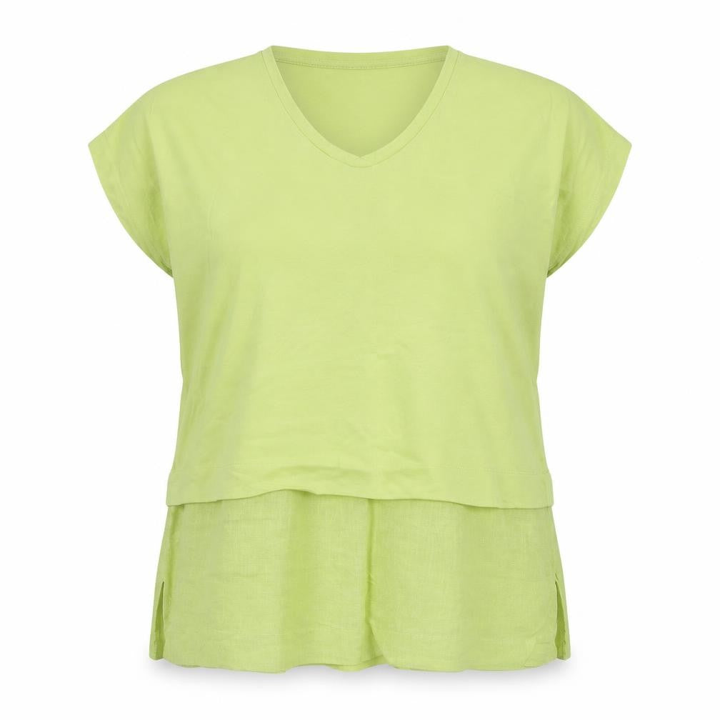 Carolyn Donnelly Womens Green Cotton Basic T-Shirt Size M Round Neck