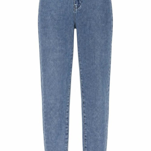 Denim & Co. Womens Blue Cotton Straight Jeans Size 6 L25 in Regular Zip