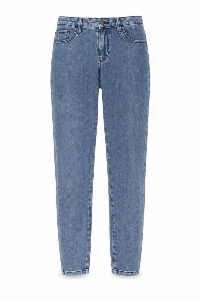 Denim & Co. Womens Blue Cotton Straight Jeans Size 6 L25 in Regular Zip