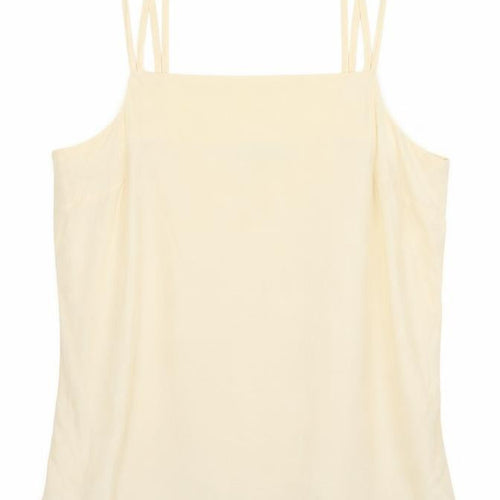 Marks and Spencer Womens Beige Viscose Camisole Tank Size 10 Square Neck